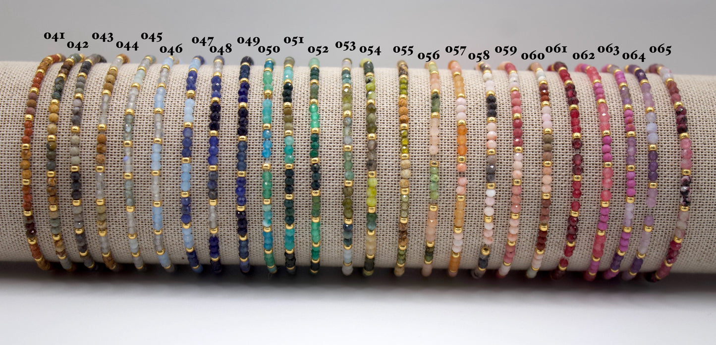 Bracelet Bellissima jonc argent 925 en pierres naturelles et perles argentées