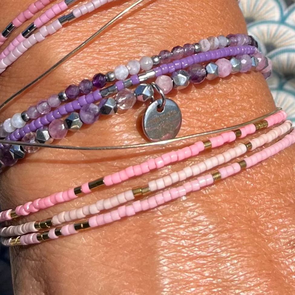 Bracelet Clara jonc 3 rangs en perles Miyuki doré ou argent