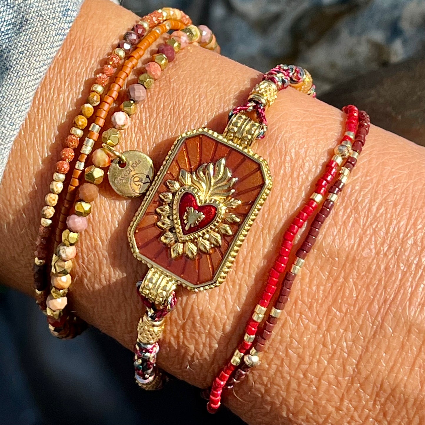 Bracelet Isadora ex-voto émail coeur