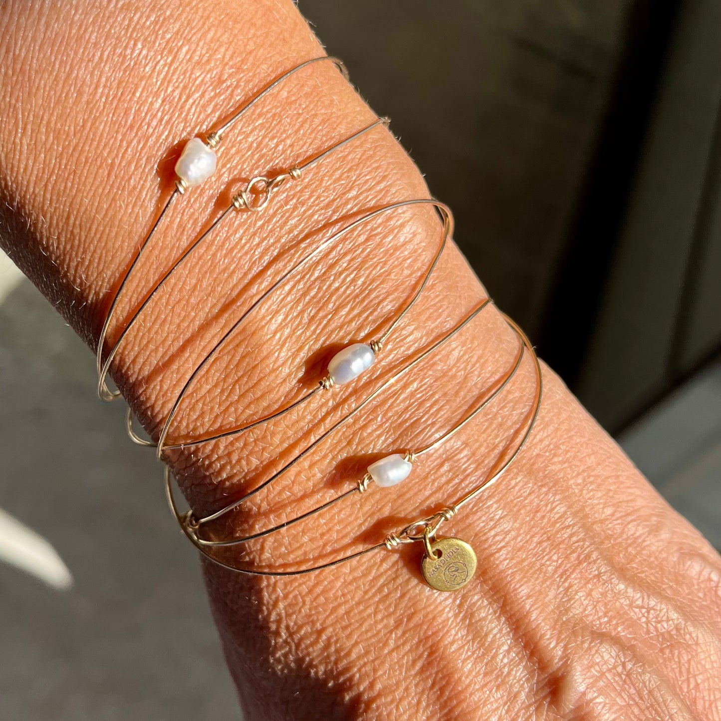 Bracelet Maria semainier jonc fin en gold filled ou argent 925