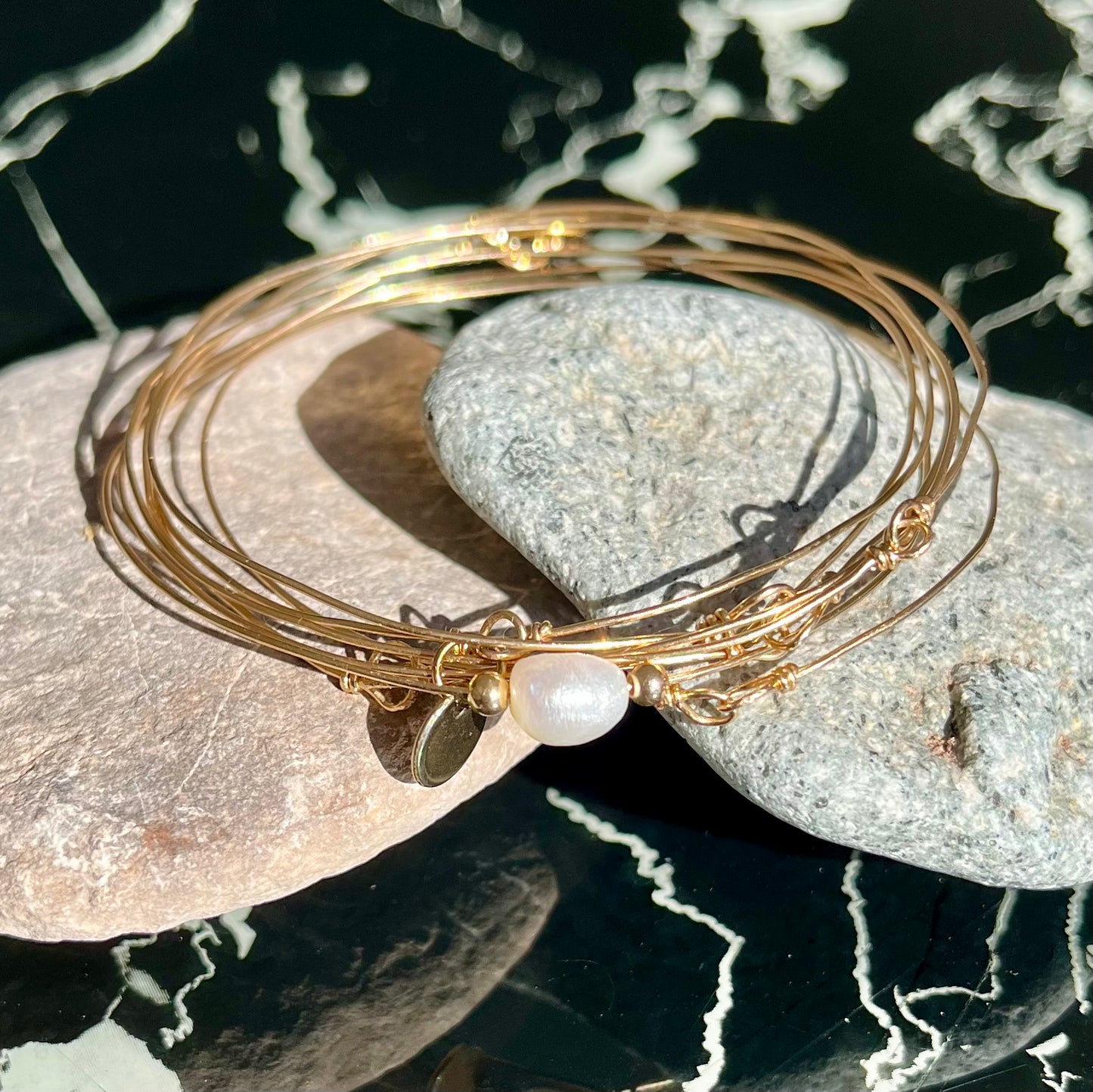 Bracelet Maria semainier jonc fin en gold filled ou argent 925