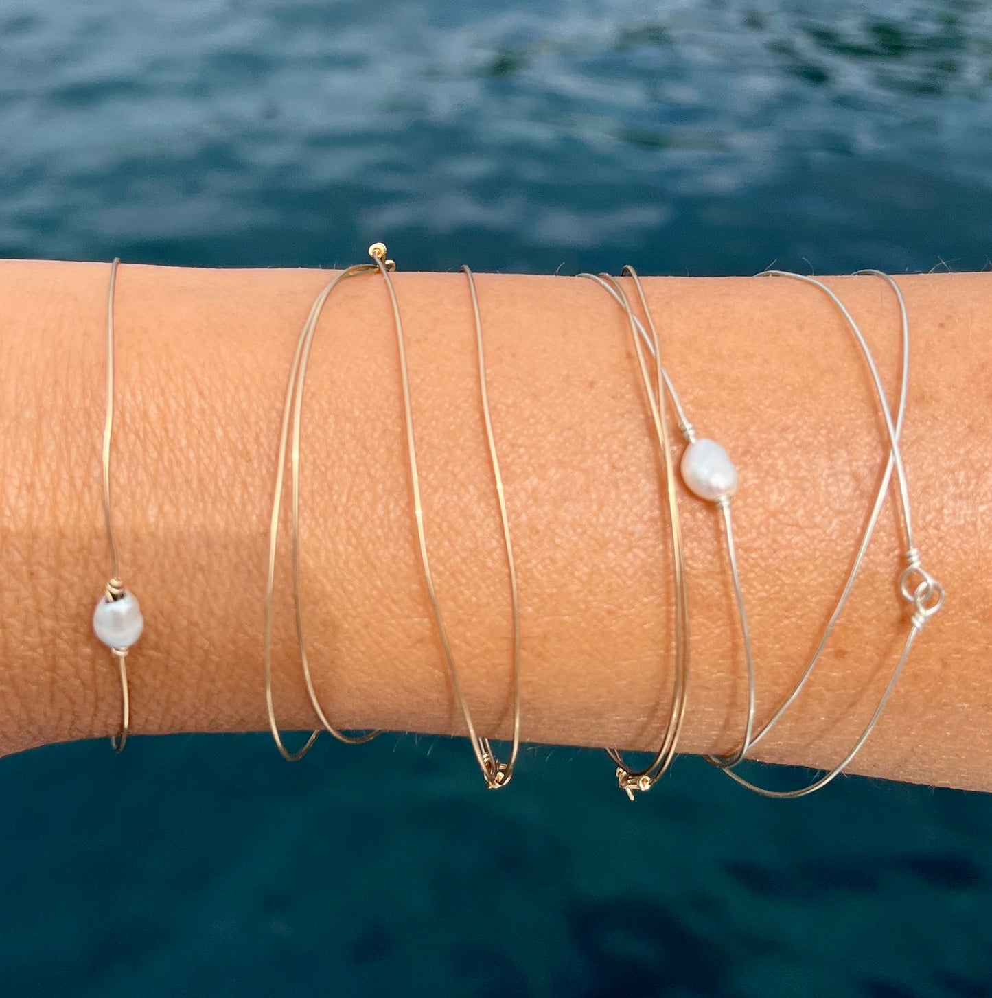 Bracelet Maria semainier jonc fin en gold filled ou argent 925