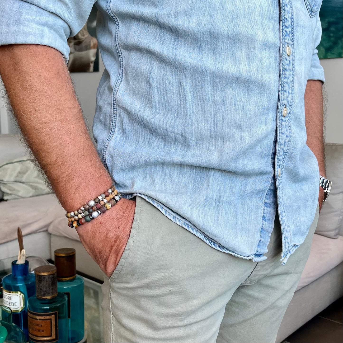 Bracelet Homme Baptiste en pierres naturelles