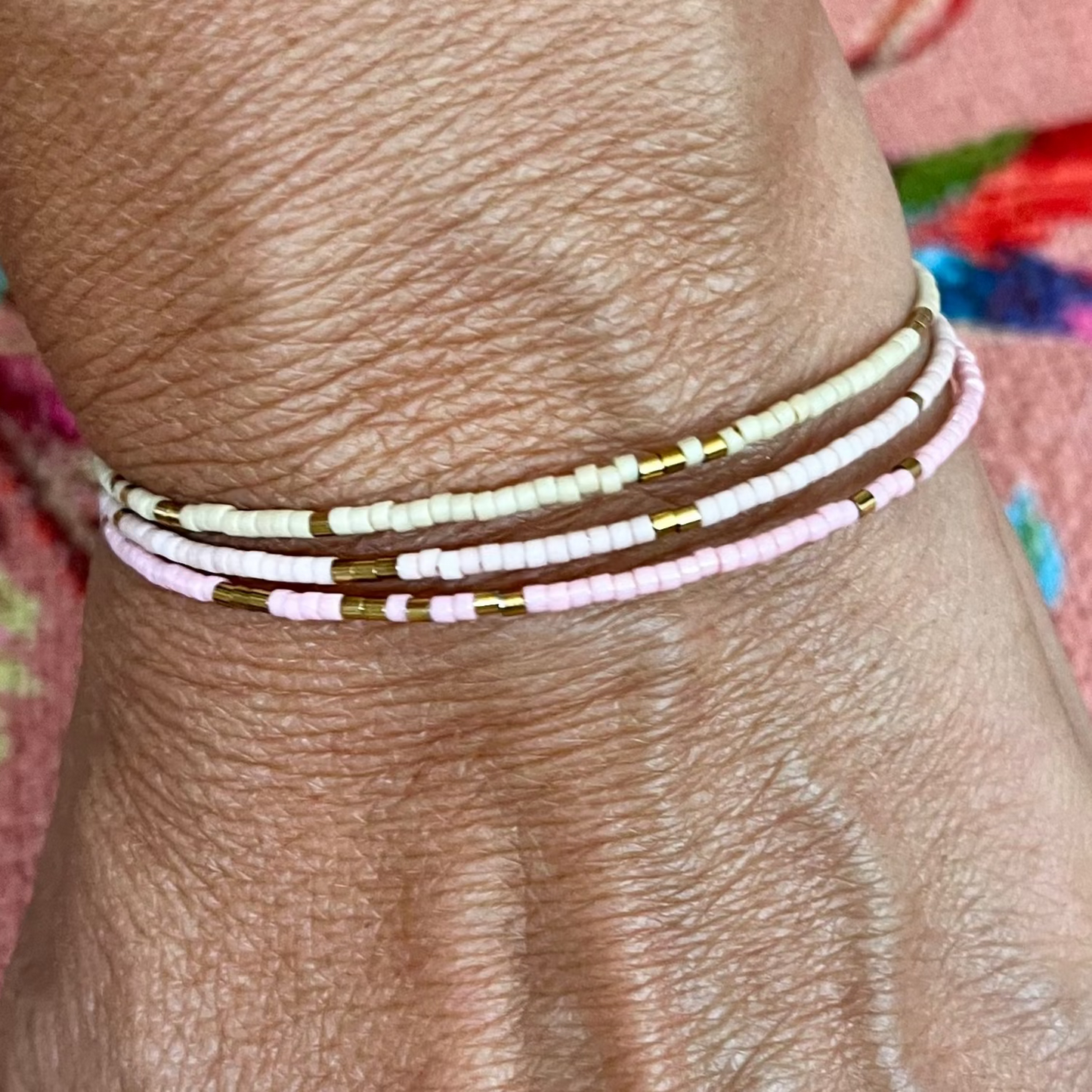Bracelet Clara jonc 3 rangs en perles Miyuki doré ou argent