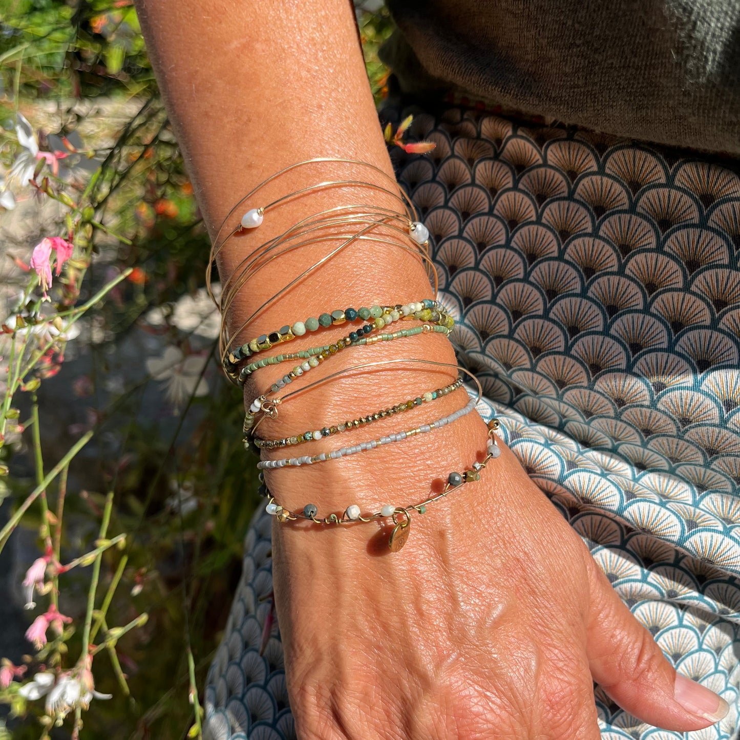 Bracelet Maria semainier jonc fin en gold filled ou argent 925