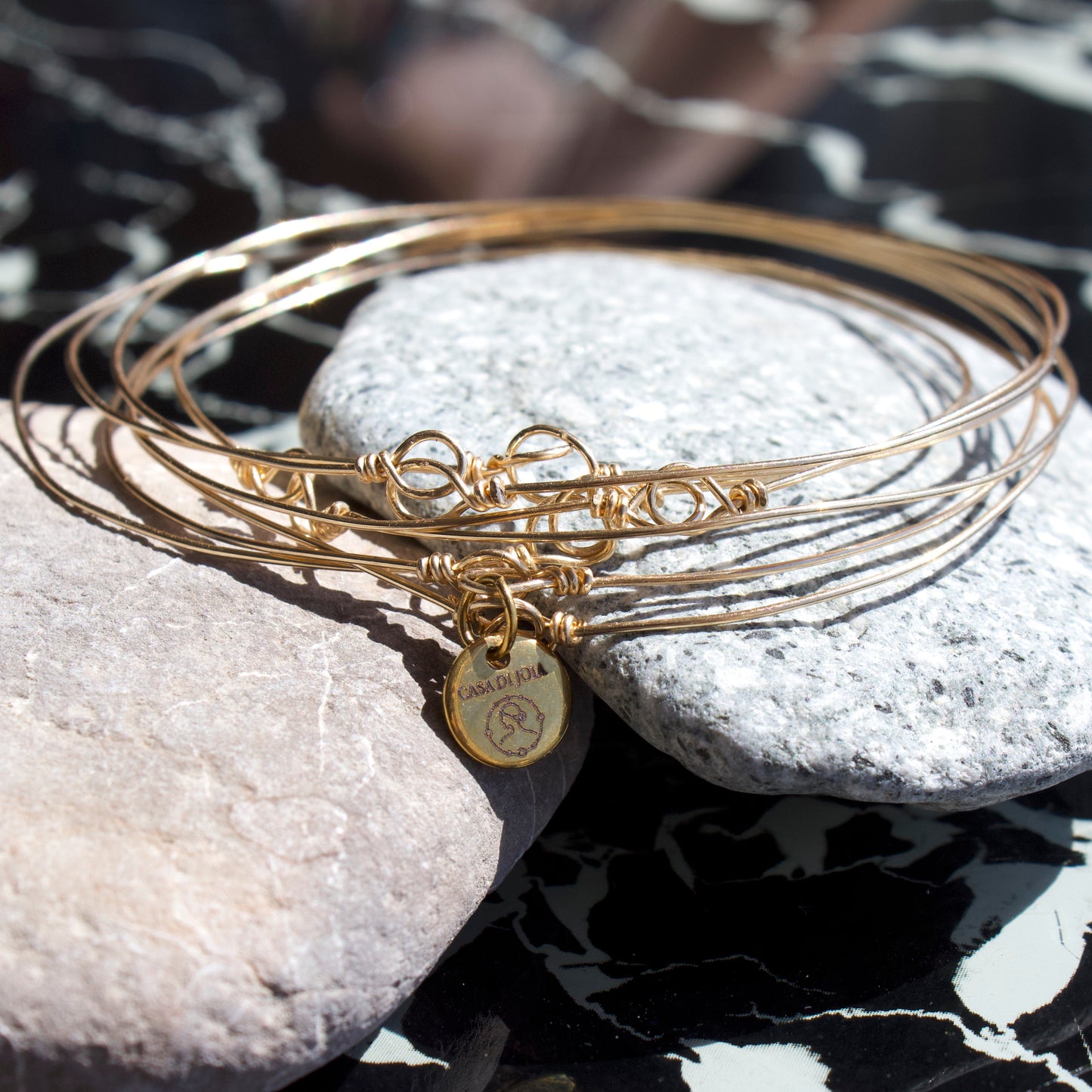 Bracelet Maria semainier jonc fin en gold filled ou argent 925