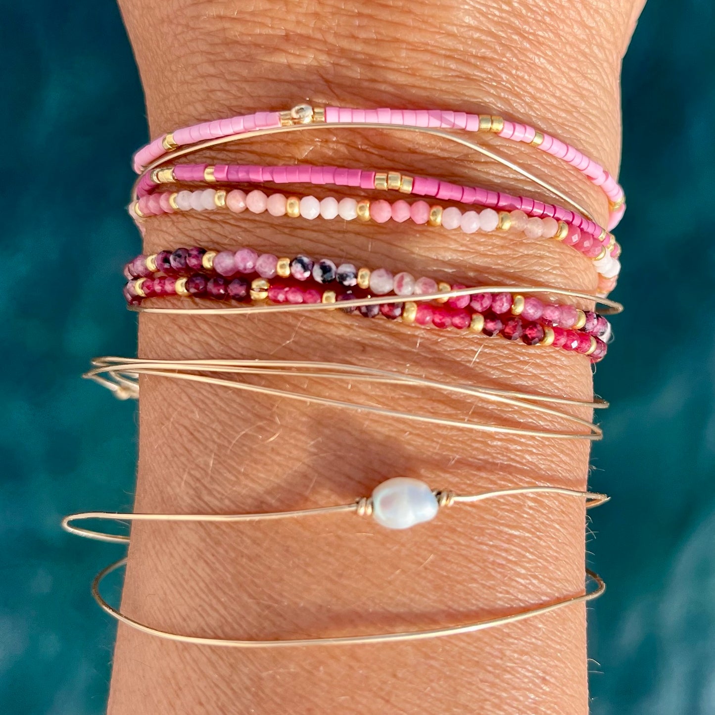 Bracelet Maria semainier jonc fin en gold filled ou argent 925