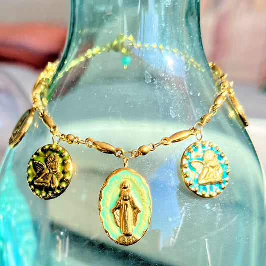 Bracelet Aurora, breloques émaillées