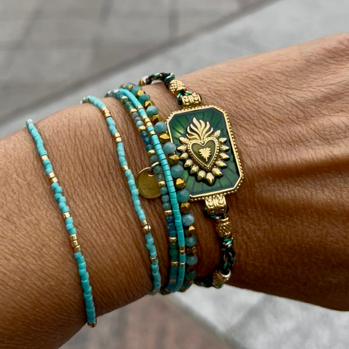 Bracelet Isadora ex-voto émail coeur