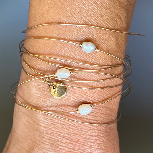 Bracelet Maria semainier jonc fin en gold filled ou argent 925