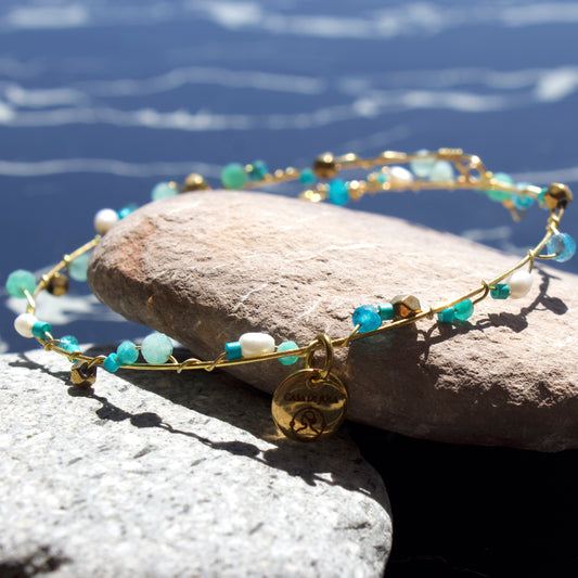Bracelet Paulina, perles fines sur jonc fin
